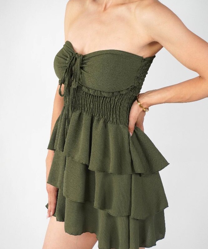 Strapless Ruffle Dress